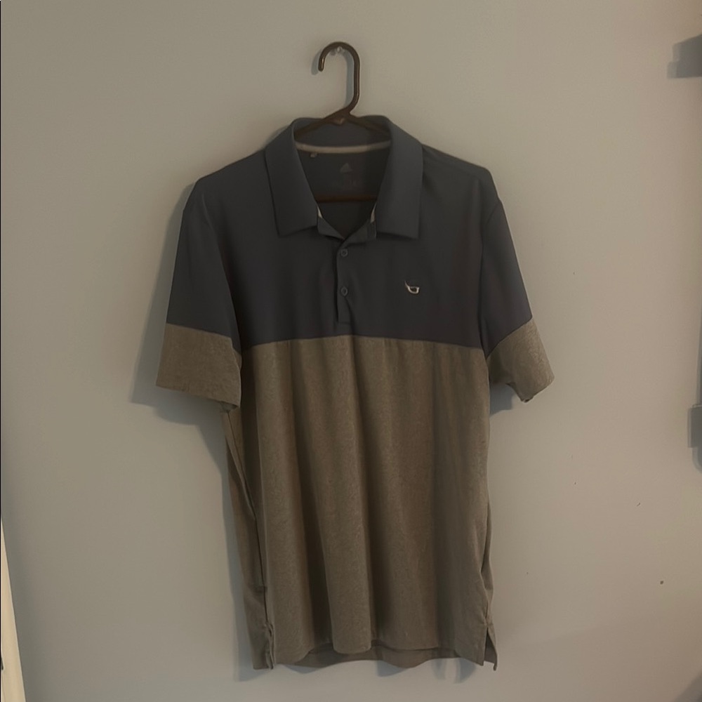 Adidas Gray and Blue Polo Shirt Classic Design